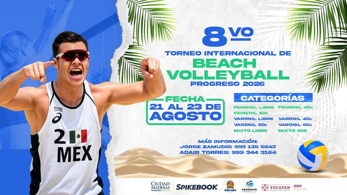 8vo Torneo Internacional Beach Volleyball Pto. Progreso, Yucatán 2026